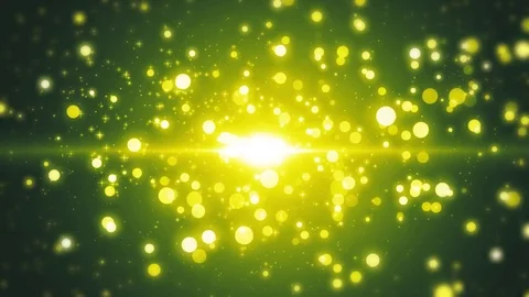 Space green background with particles. Space lime dust with stars. Sunlight o Video stock 82464787
