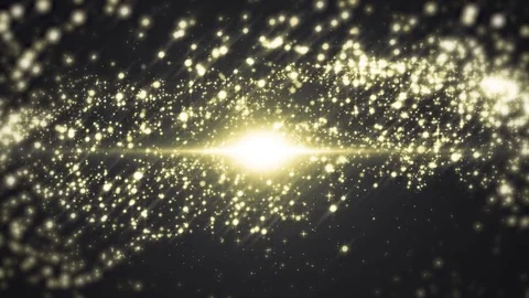 Space green background with particles. Space lime dust with stars. Sunlight o Stockbeeldmateriaal 82471894