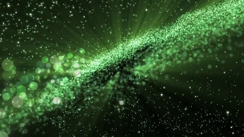 Space green background with particles. Space lime dust with stars on black ba 動画素材 82501287