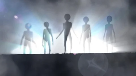 Space Grey Aliens Arrival Extraterrestrial Contact Stock Footage