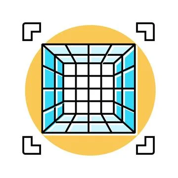 Space grid augmented reality color icon vector illustration Illustrazione stock