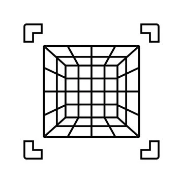 Space grid augmented reality line icon vector illustration Illustrazione stock