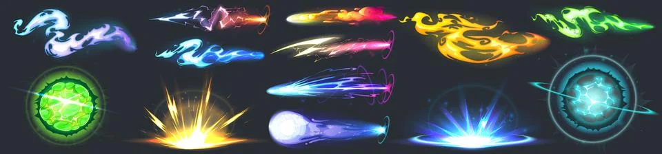 Space guns vfx effect, explosion, laser blasters Illustrazione stock