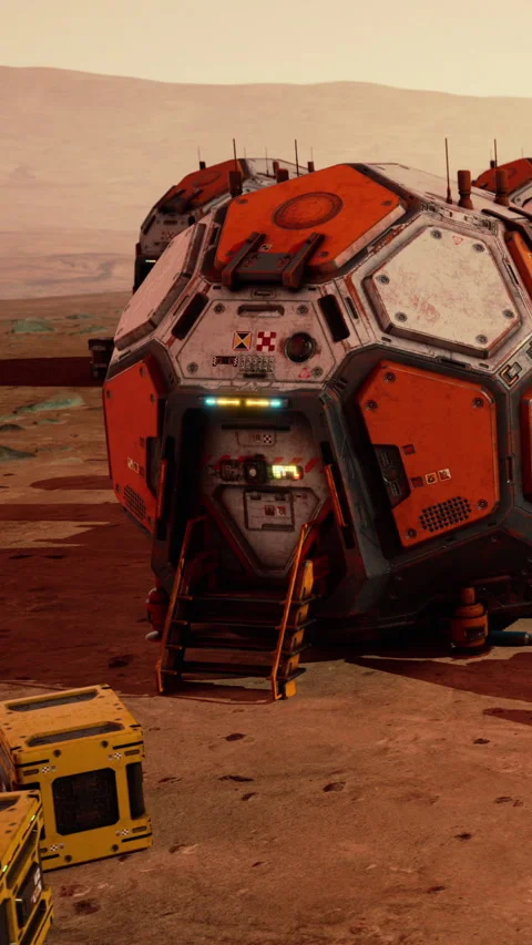 Space habitat on Mars shows new technology for human exploration efforts Stock Footage 339784603