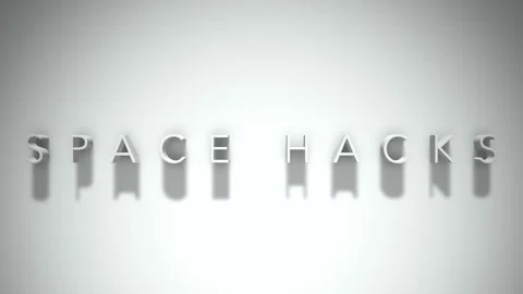 Space hacks 3D title animation with shadows on a white background Stock Footage 297272183
