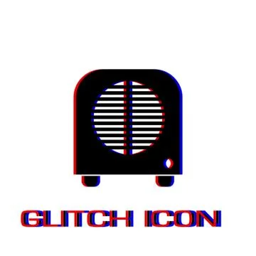 Space heater icon flat. Stock Illustration