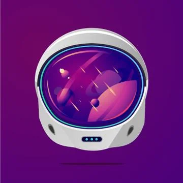 Space helmet on isolated background. Pilot mask vector clip art. Astronaut 스톡 일러스트