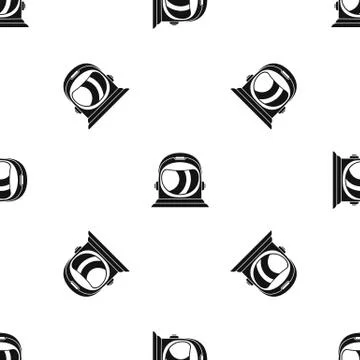 Space helmet pattern seamless black Stock Illustration