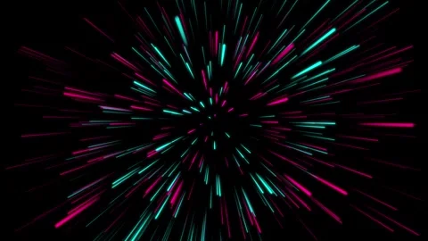 Space hyperdrive warp speed tunnel animation background with glowing. Neon Lines Stock Footage 338117924