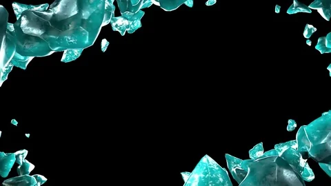 Space Ice Frame loop whith alpha layer Stock Footage 72632388