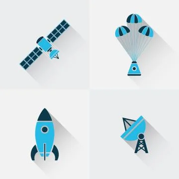 Space icon flat design Illustrazione stock