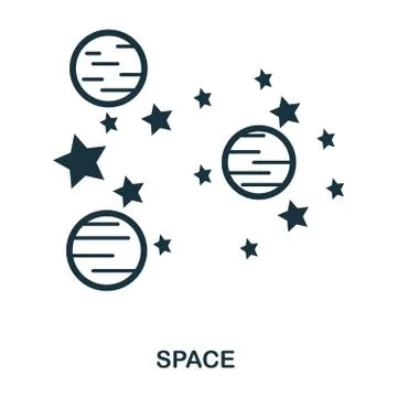 Space icon. Flat style icon design. UI. Illustration of space icon. Pictogram Illustrazione stock
