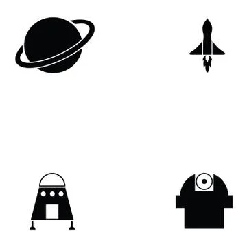 Space icon set Stock Illustration