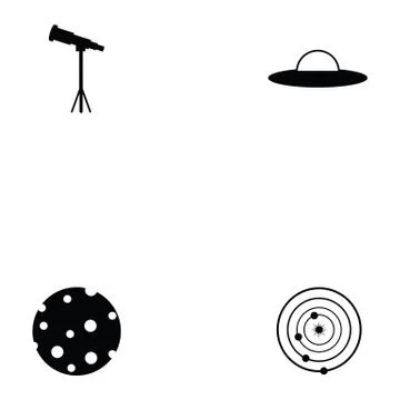 Space icon set Stock Illustration