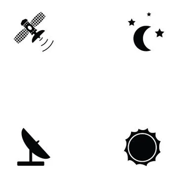 Space icon set Stock Illustration