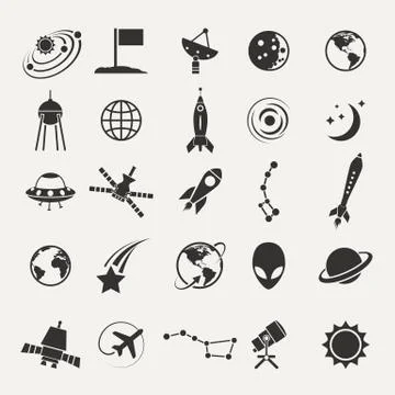 Space icons Stock Illustration