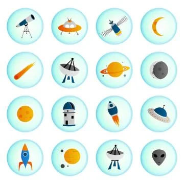 Space icons Stock Illustration
