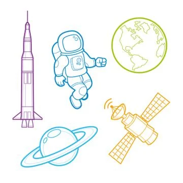 Space Icons Stock Illustration