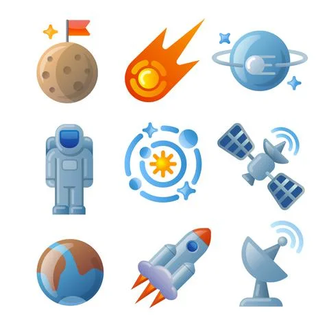 Space icons Stock Illustration