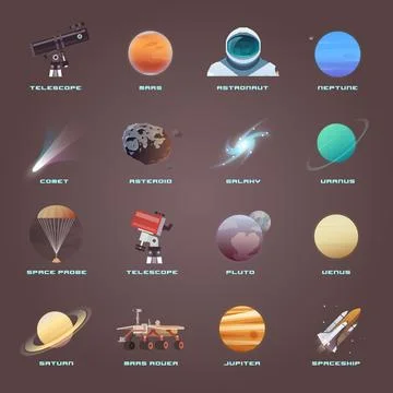 Space icons Stock Illustration