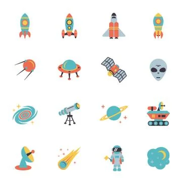 Space icons set 库存插图