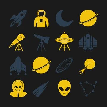 Space Icons Set Stock Illustration