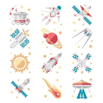Space Icons Vector Set Stock Illustration