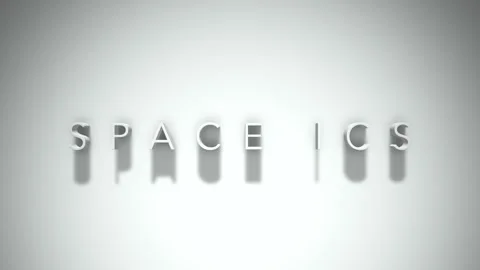 Space ICs 3D title animation with shadows on a white background Stock Footage 296628169