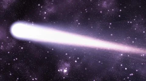 Space illustration with comet in motion Stock Illustration