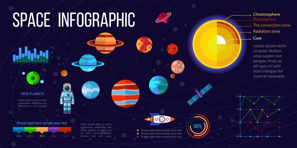Space infographic elements Stock Illustration
