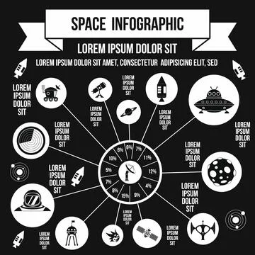 Space infographic elements, simple style イラスト素材