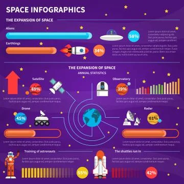 Space Infographic Set Stock Illustration