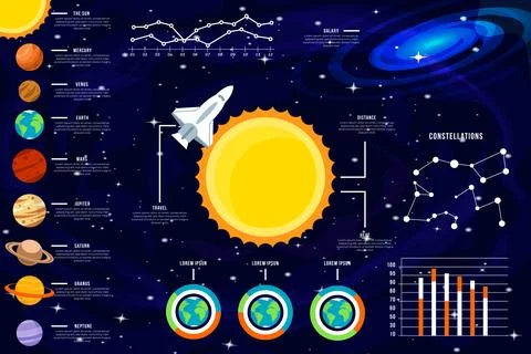 Space infographic set Stock Illustration