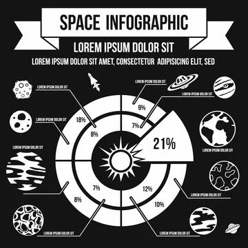 Space infographic, simple style Illustrazione stock