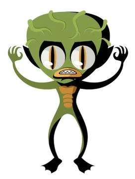 Space invader alien green creature Stock-Illustration
