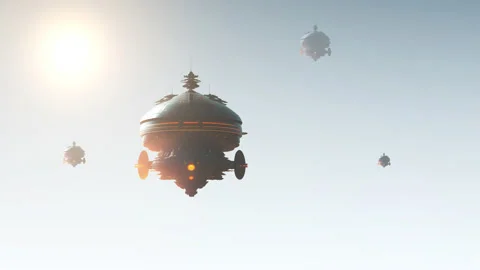 Space invaders background.3d animation Stock Footage 232777458