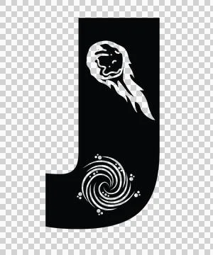 Space J Letter With Comet And Spiral Galaxy Stock Illustration