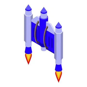 Space jetpack icon isometric vector. Fire jet 스톡 일러스트