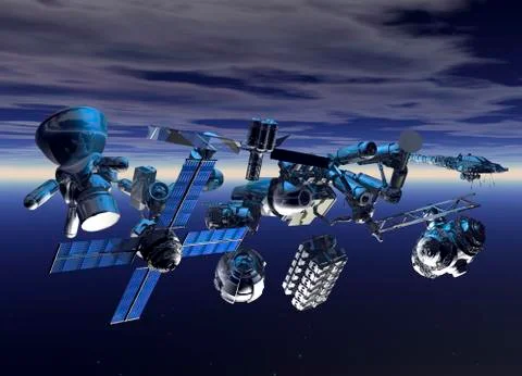 Space junk, artwork Stock Illustration