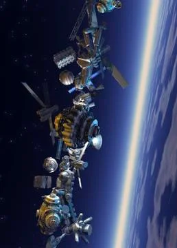 Space junk, artwork Stock Illustration