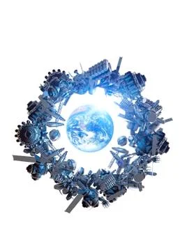 Space junk, conceptual artwork Stock Illustration
