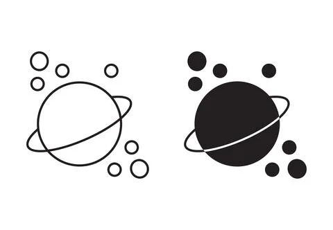 Space junk flat editable icon mark set. Space junk illustration vector with.. Stock Illustration