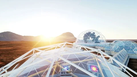 Space laboratory, sci-fi interior. life on mars, alien planet. Video stock 71042772