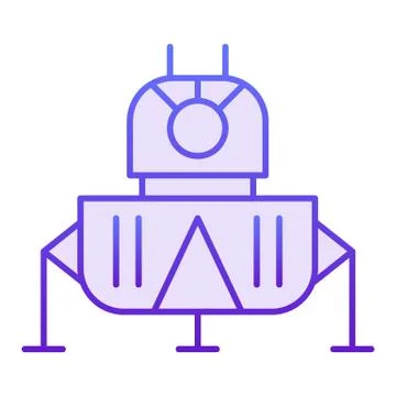 Space landing module flat icon. Cosmos violet icons in trendy flat style Ilustración de archivo