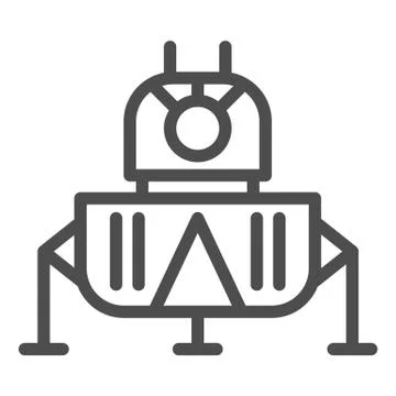 Space landing module line icon. Cosmos vector illustration isolated on white Illustrazione stock
