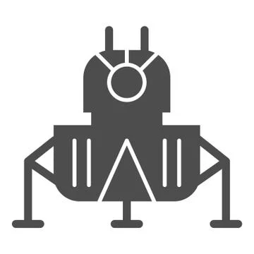 Space landing module solid icon. Cosmos vector illustration isolated on white Ilustración de archivo