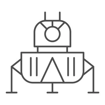 Space landing module thin line icon. Cosmos vector illustration isolated on Stock Illustration