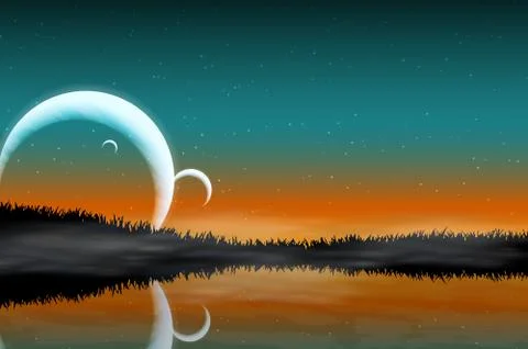 Space landscape Stock Illustration