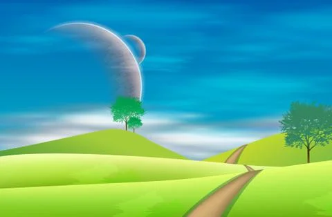 Space landscape Stock Illustration