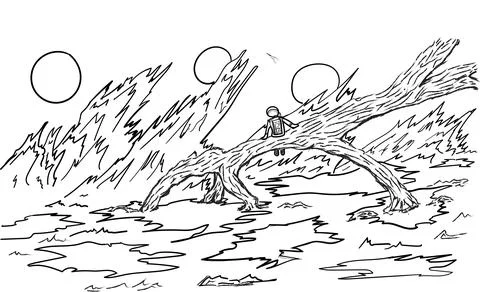 Space Landscape Stock Illustration